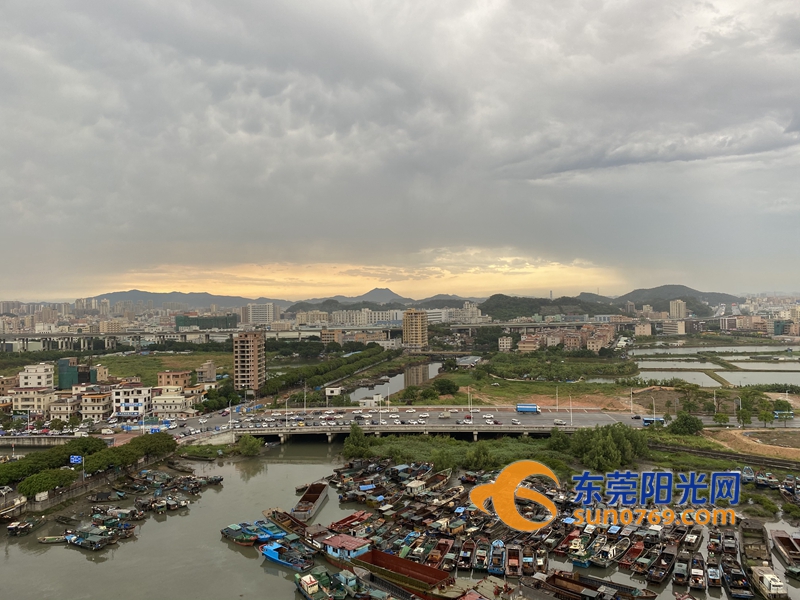 16:45,虎门新湾社区停雨了.