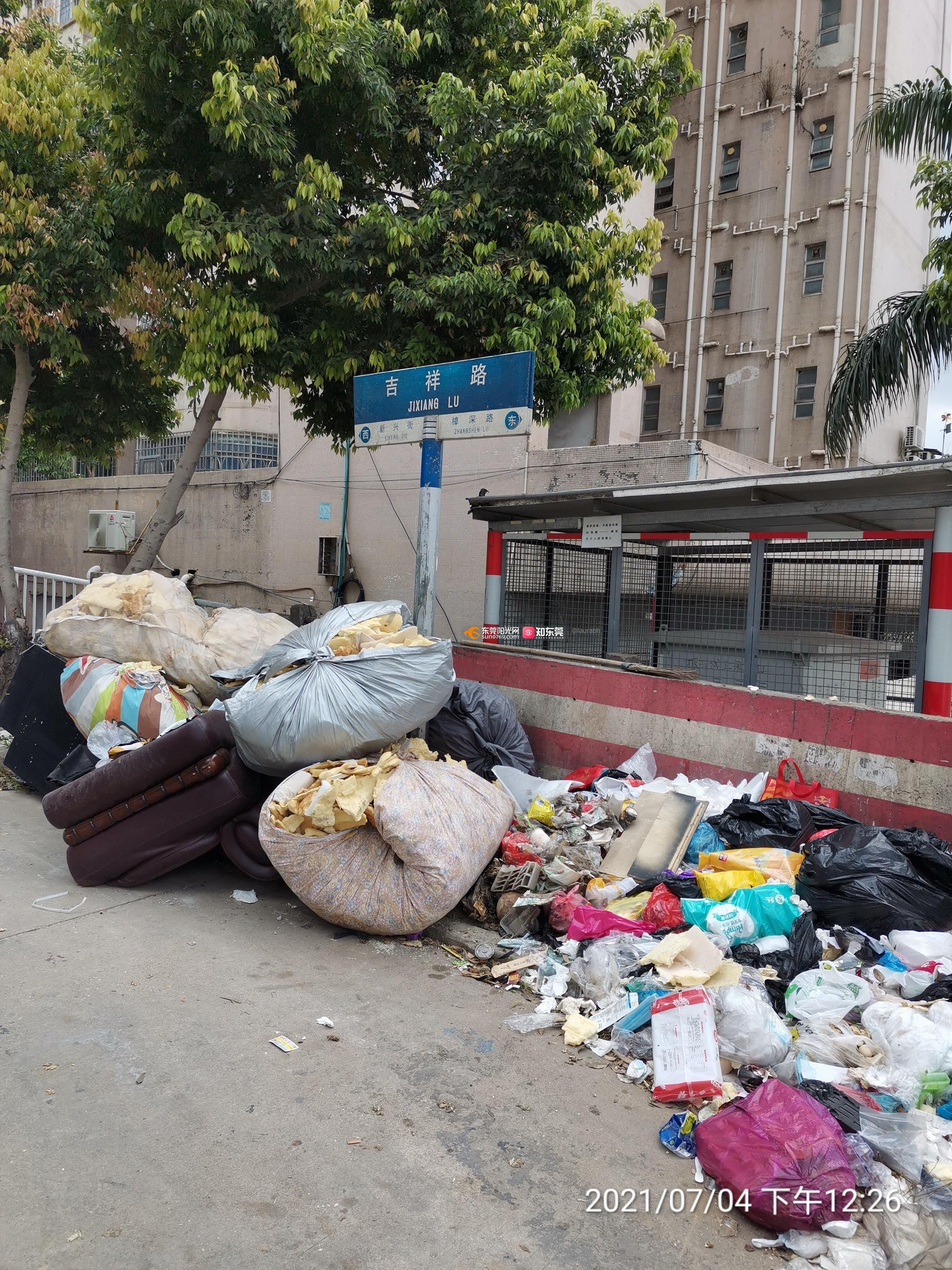 樟木头吉祥路垃圾成堆老鼠成群臭气熏天