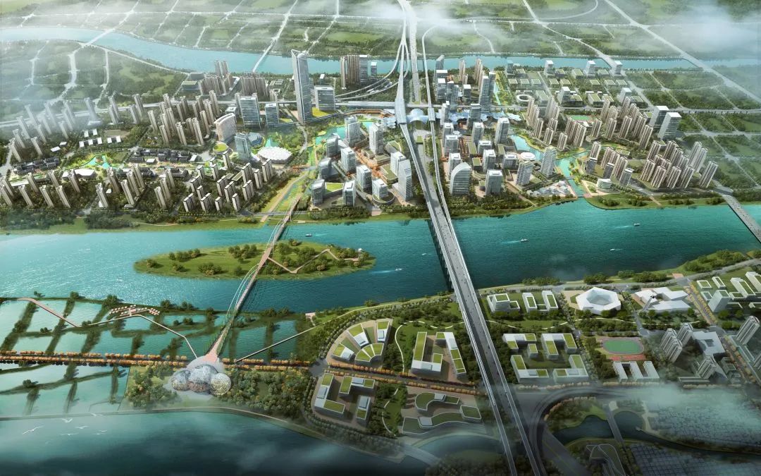 水乡新城效果图根据《东莞水乡功能区高质量统筹发展"十四五"规划》,"