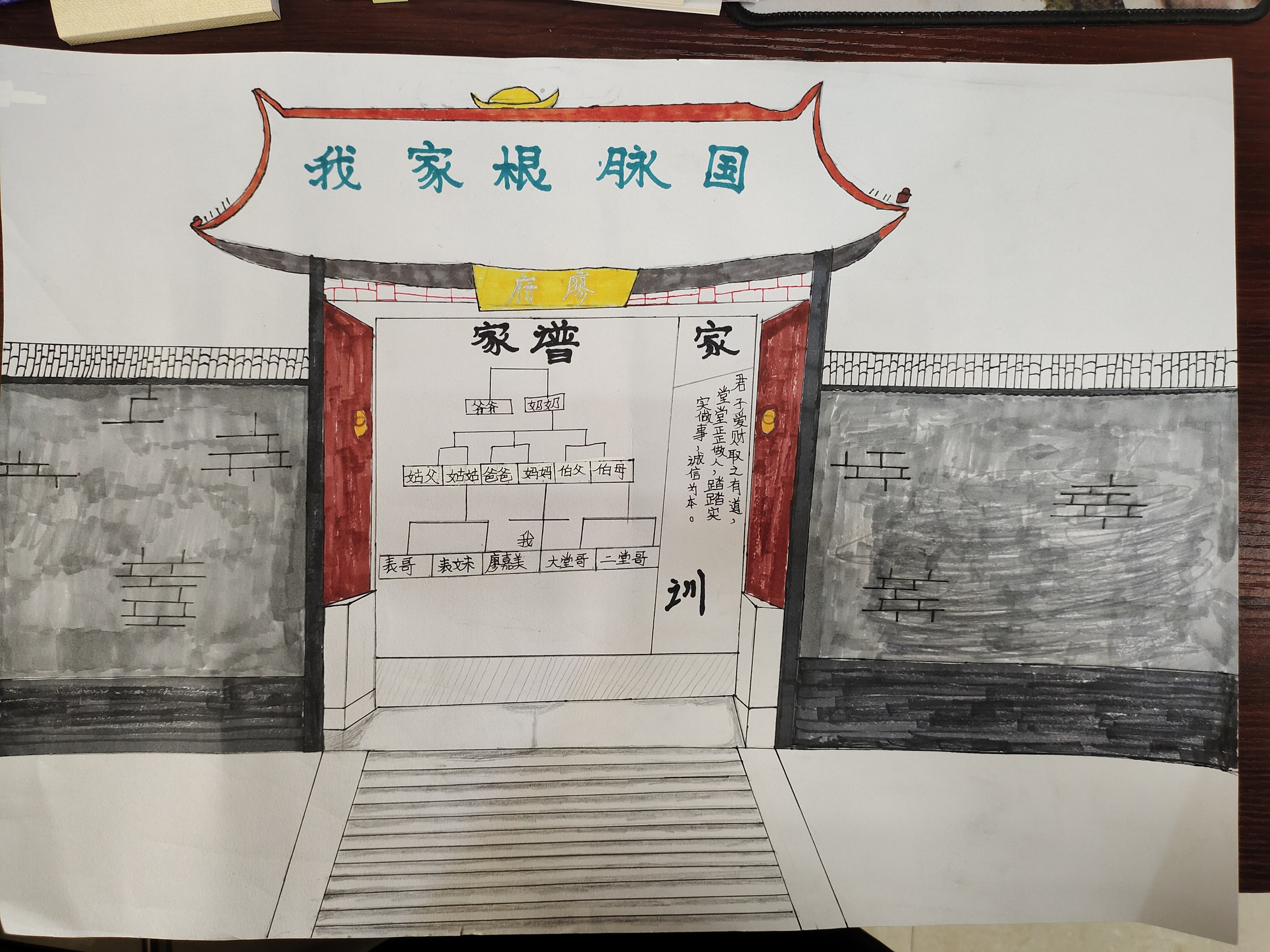 颂党恩传家风〡谢岗镇绘制我家根脉图作品展示