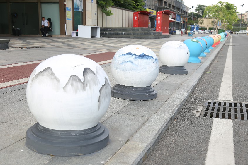 大朗石墩穿上彩色衣裳