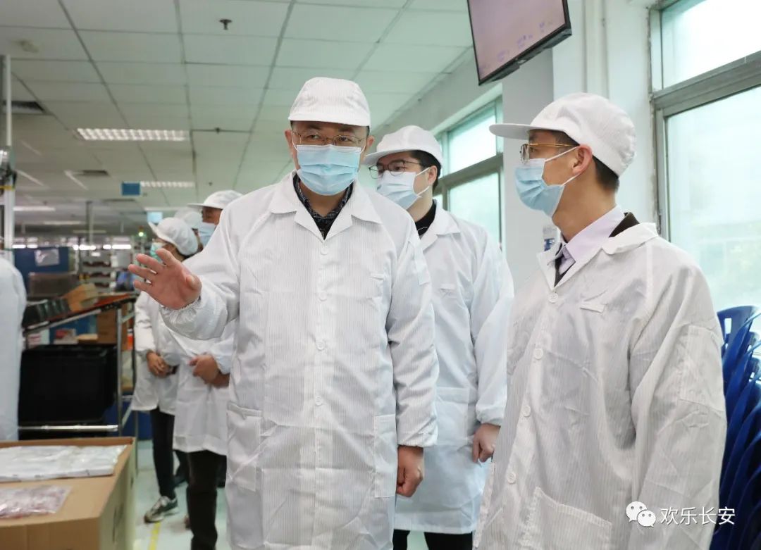 镇领导肖洪,戴浩平一行先后前往东莞长安发利达电子有限公司,东莞时力